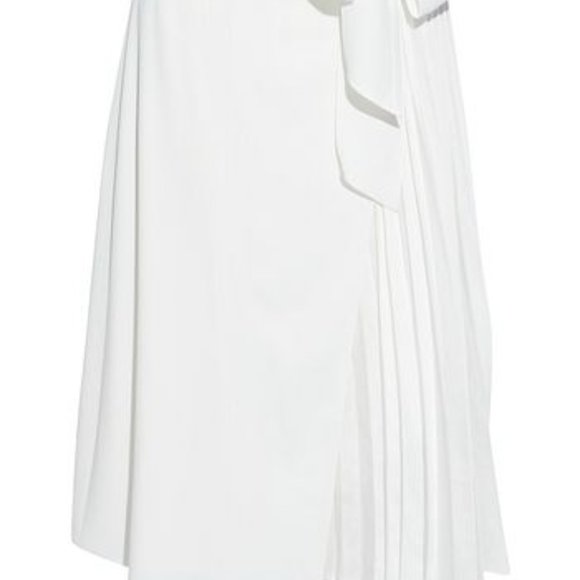 Alice + Olivia Zabana Wrap-Effect Pleated Satin Midi Skirt - Picture 4 of 7